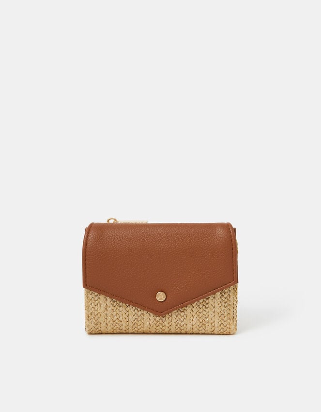accessorize Metallic Raffia Fold Out Purse
