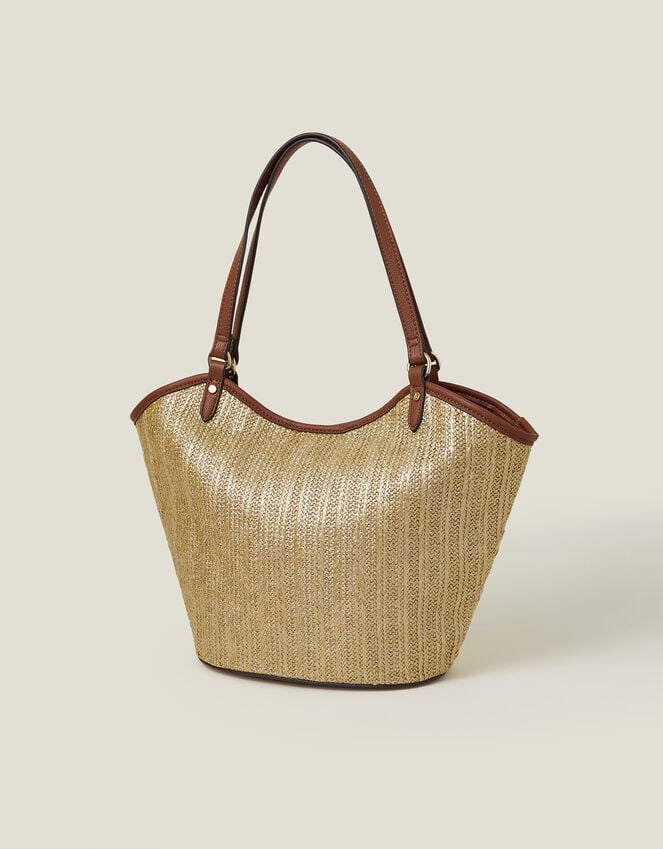 Accessorize Metallic Raffia Shopper Bag
