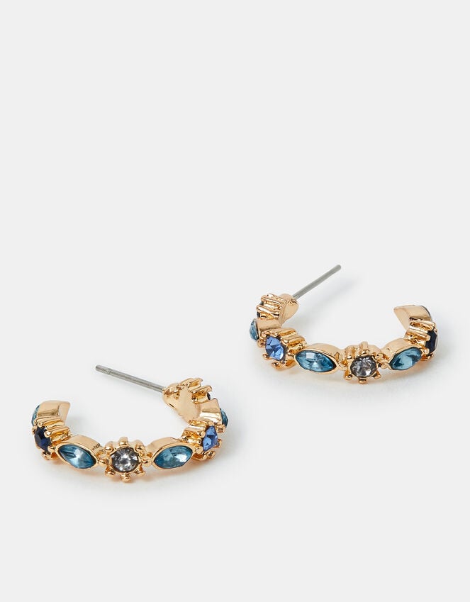 accessorize Mini Gemstone Hoop Earrings Blue