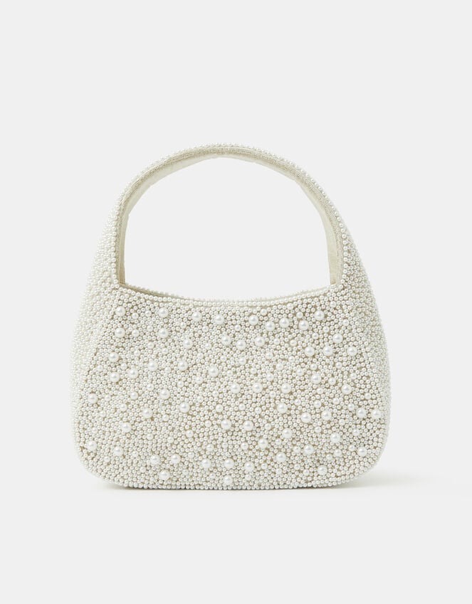 Accessorize Mini Hand-Beaded Pearl Handbag