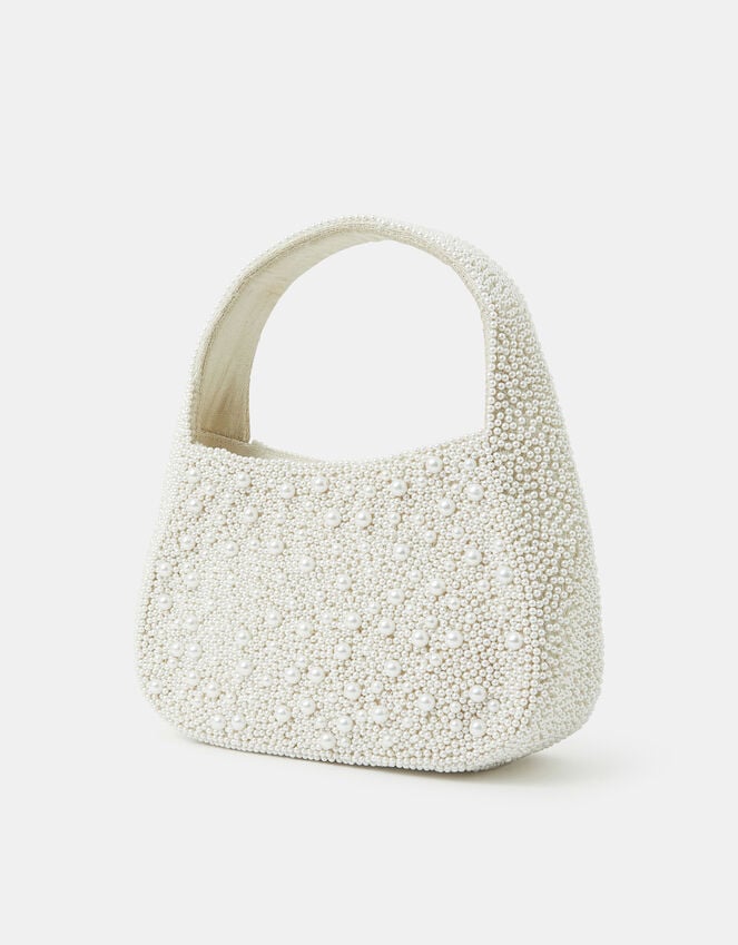 Accessorize Mini Hand-Beaded Pearl Handbag