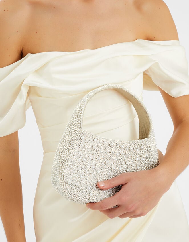 accessorize Mini Hand-Beaded Pearl Handbag