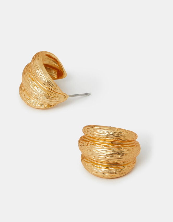 accessorize Mini Textured Rib Hoop Earrings