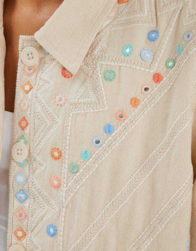 Accessorize Mirror Embroidered Jacket Natural