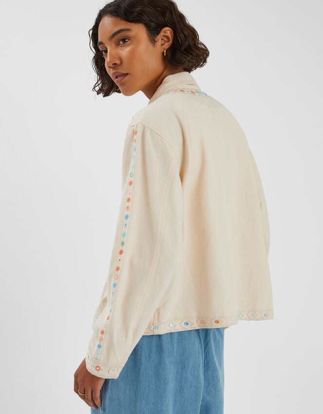 Accessorize Mirror Embroidered Jacket Natural