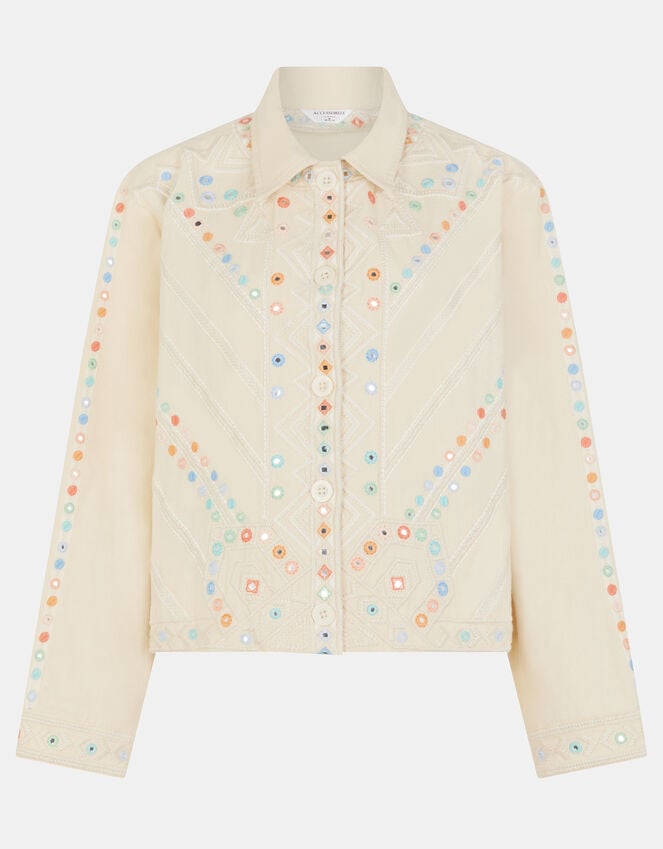 Accessorize Mirror Embroidered Jacket Natural