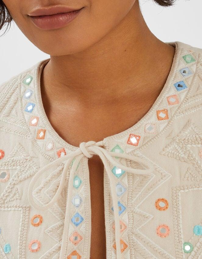 Accessorize Mirror Embroidered Waistcoat Natural