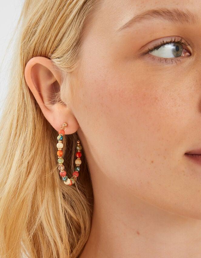 Accessorize Mix Bead Hoop Earrings