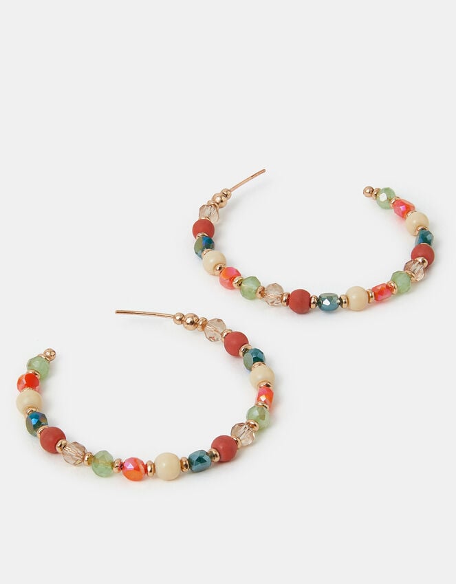 accessorize Mix Bead Hoop Earrings