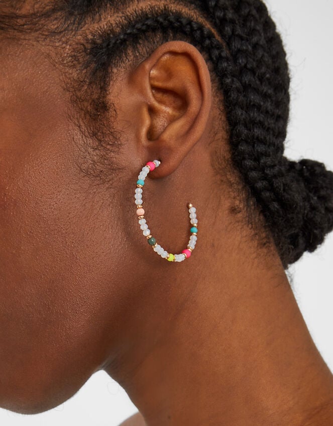 Accessorize Mix Beaded Hoop Earrings