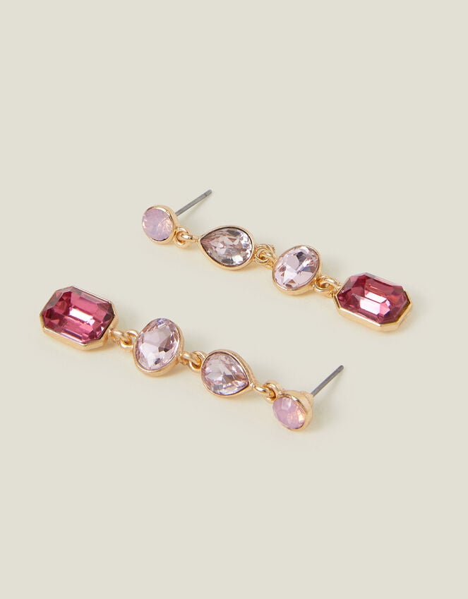 accessorize Mix Gemstone Drop Earrings Pink