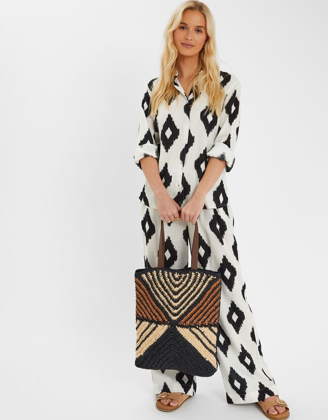 accessorize Mix Raffia Tote Bag