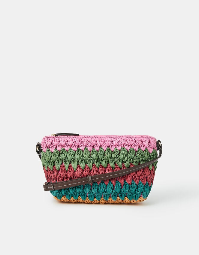 Accessorize Mix Woven Raffia Crossbody Bag