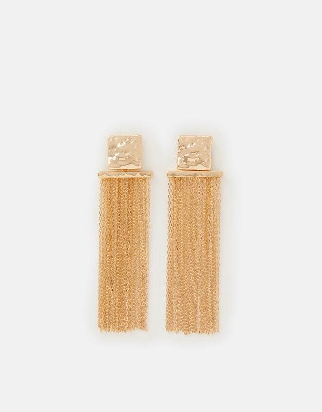 Accessorize Molten Square Chain Drop Earrings