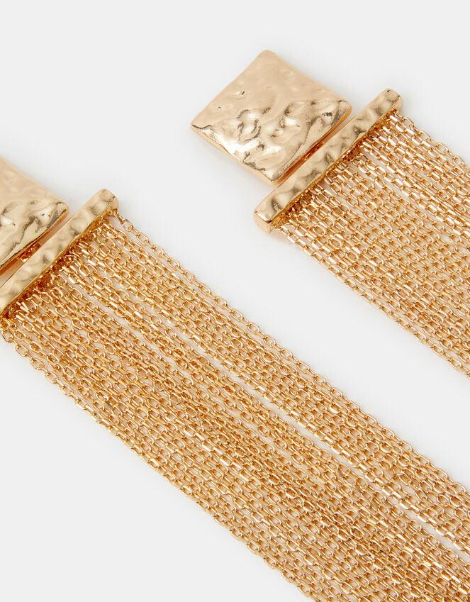 accessorize Molten Square Chain Drop Earrings