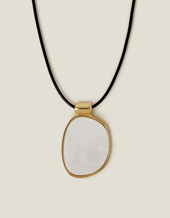 accessorize Mother Of Pearl Pendant Cord Necklace