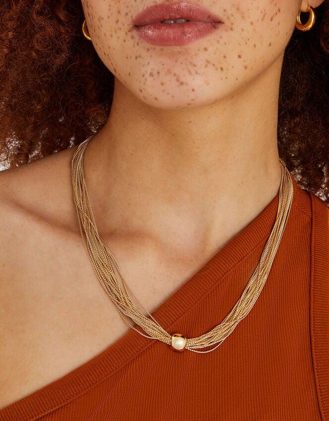 Accessorize Multi-Chain Bead Pendant Necklace