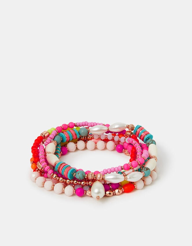Accessorize Neon Beaded Stretch Bracelet Multipack