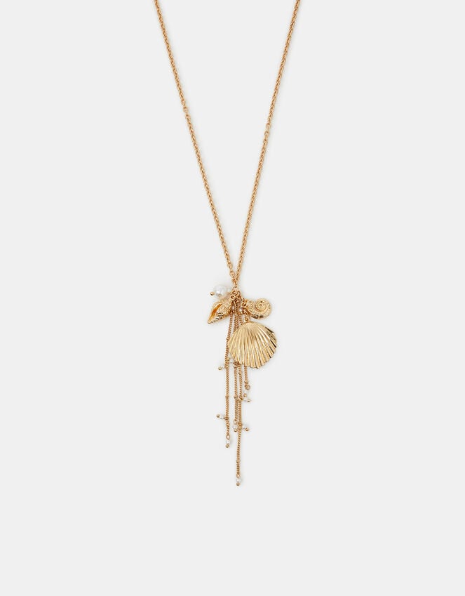 accessorize Ocean Charm Pendant Necklace Gold