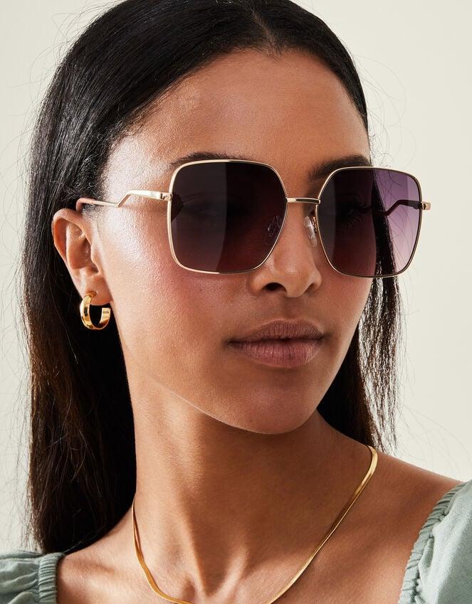 accessorize Oversized Metal Square Sunglasses