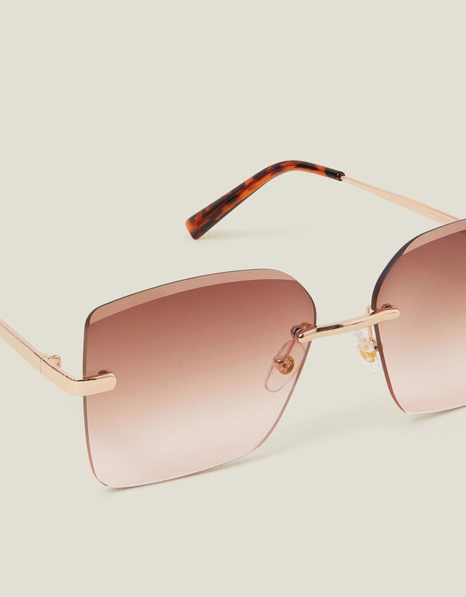 Accessorize Oversized Smokey Lens Rimless Glasses