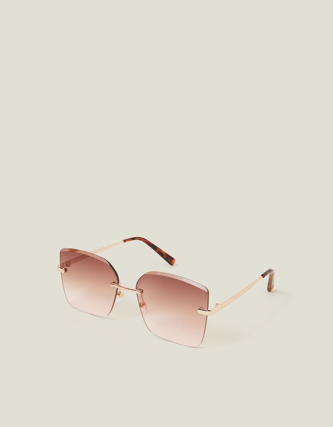 accessorize Oversized Smokey Lens Rimless Glasses