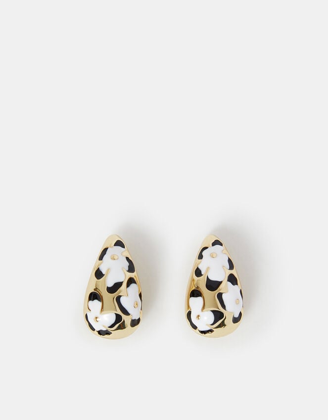 Accessorize Painted Floral Drop Curve Hoops