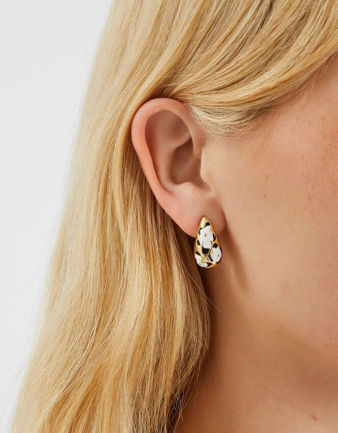 Accessorize Painted Floral Drop Curve Hoops