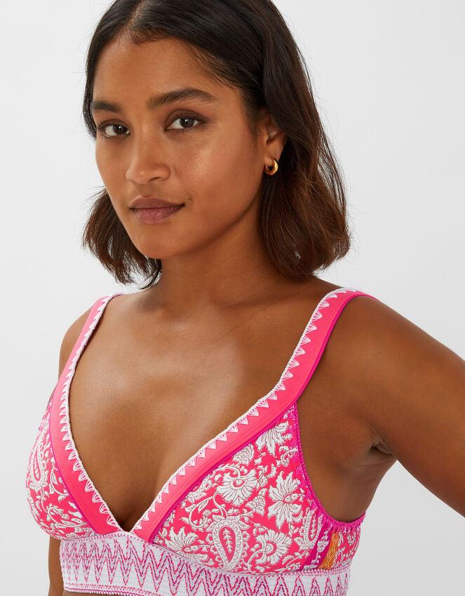 Accessorize Paisley Shirred Band Bikini Top Orange