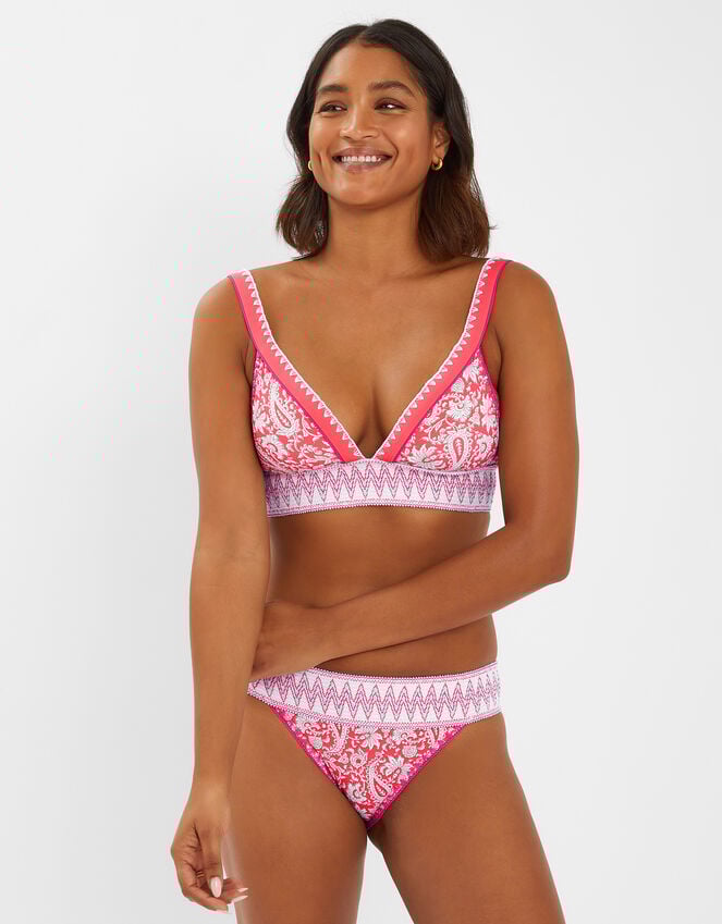 accessorize Paisley Shirred Band Bikini Top Orange