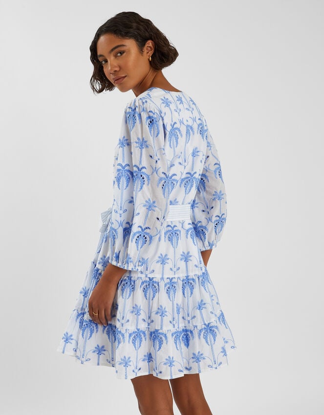 Accessorize Palm Broderie Mini Dress White