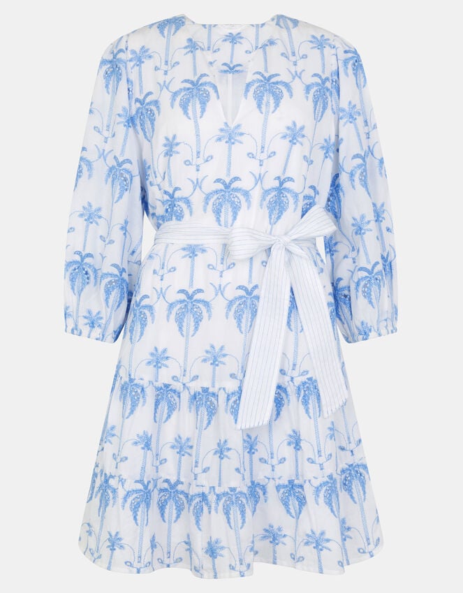 Accessorize Palm Broderie Mini Dress White