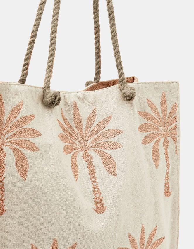 Accessorize Palm Embroidered Shopper Beach Bag