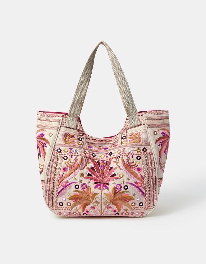 Accessorize Palm Mirror Embellished Tote Bag