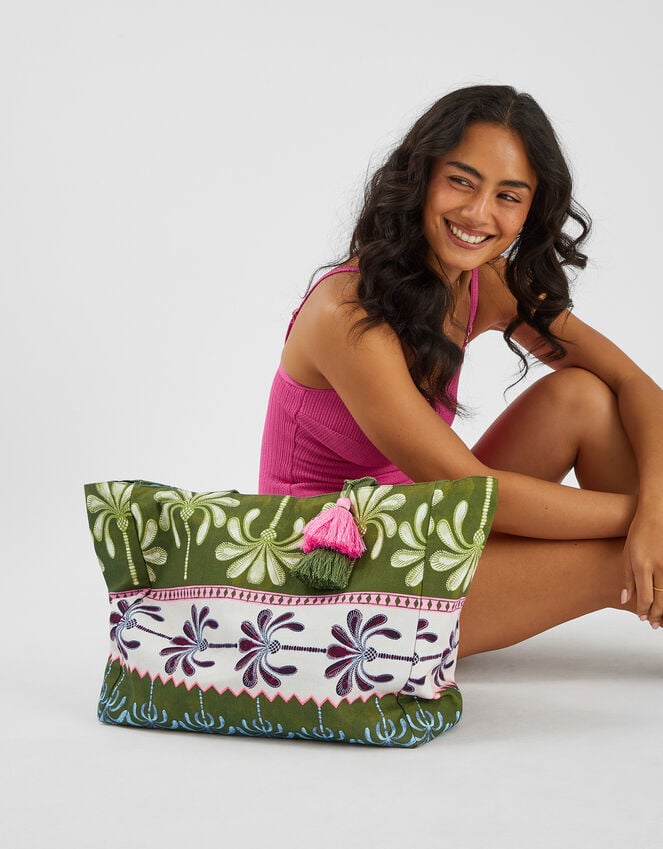 Accessorize Palm Print Beach Bag