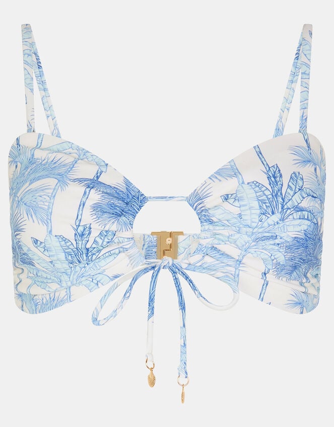 accessorize Palm Print Bikini Top White