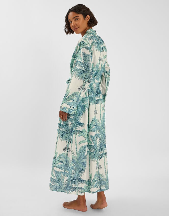 Accessorize Palm Print Dressing Gown White