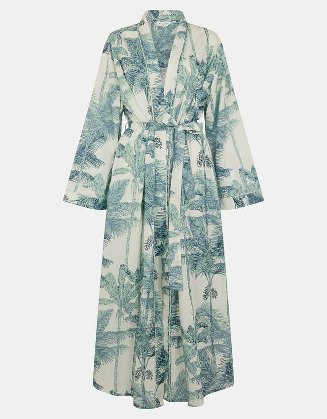 Accessorize Palm Print Dressing Gown White