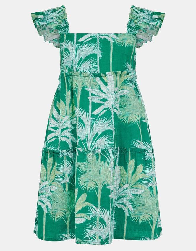 Accessorize Palm Print Frill Sundress Green
