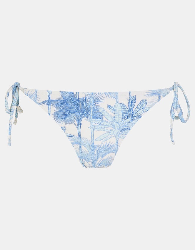 Accessorize Palm Print Tie Bikini Bottoms White