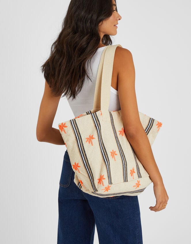 accessorize Palm Stripe Tote Bag