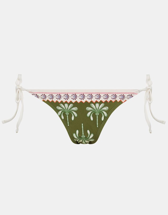 Accessorize Palm Tie Side Bikini Bottoms Green