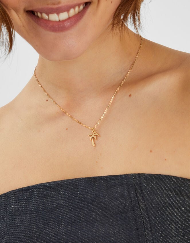 Accessorize Palm Tree Pendant Necklace