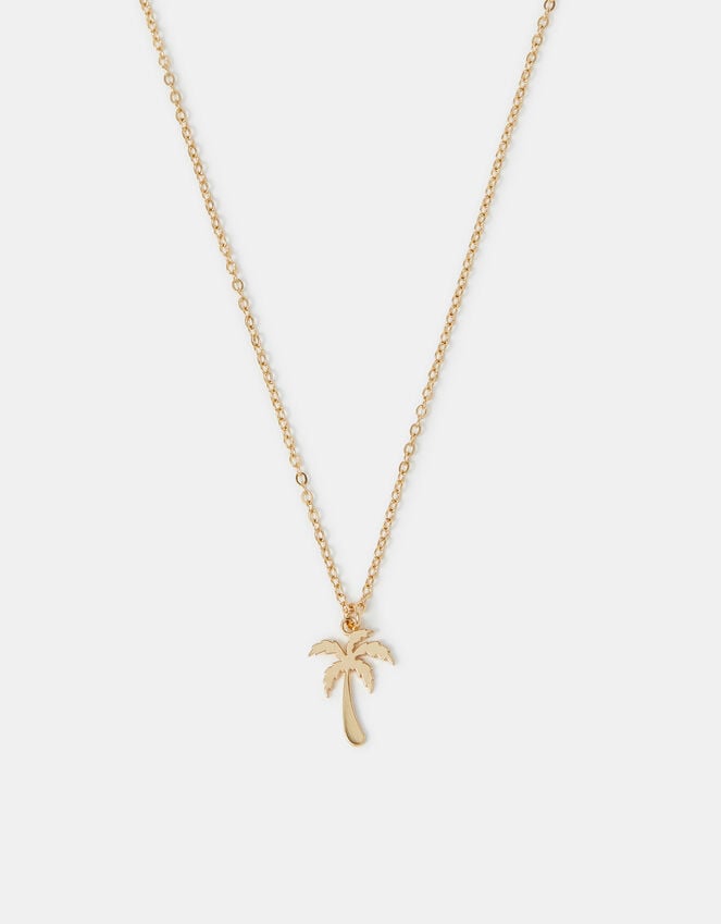 accessorize Palm Tree Pendant Necklace