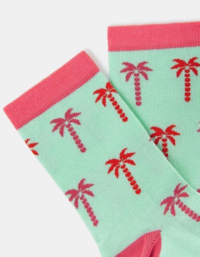 Accessorize Palm Tree Socks Light Green