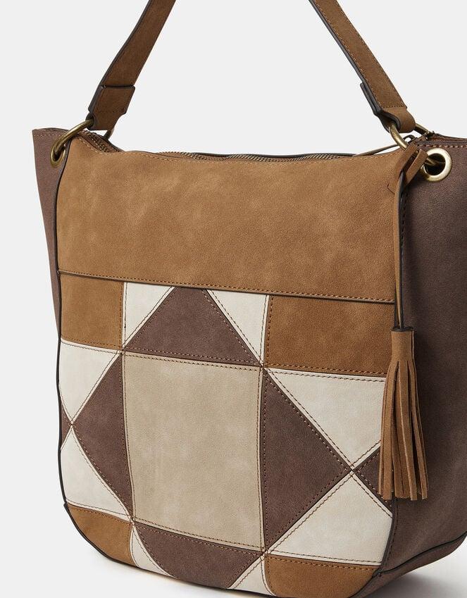 Accessorize Patchwork Suedette Shoulder Bag
