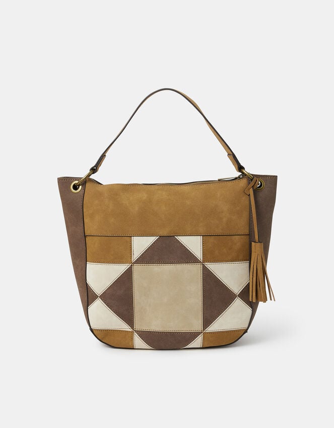 accessorize Patchwork Suedette Shoulder Bag