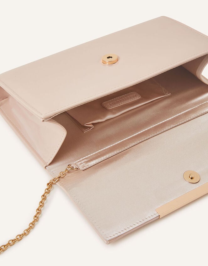 Accessorize Patent Clutch Bag Nude