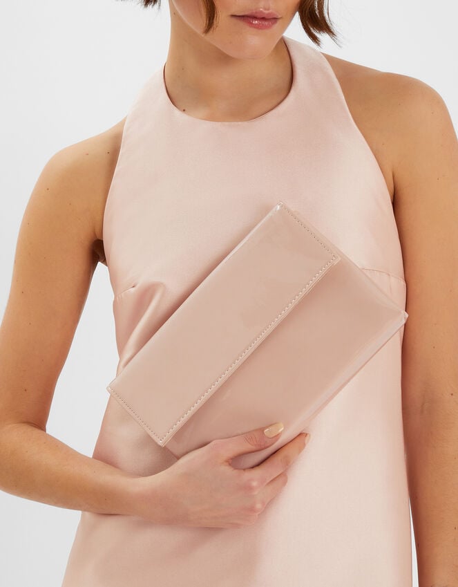 accessorize Patent Fold-Over Clutch Bag