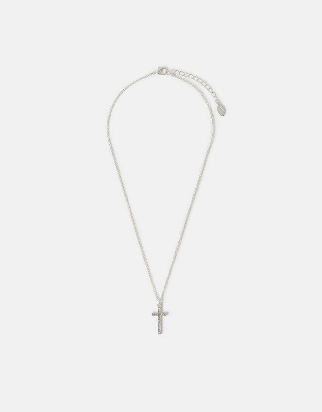 Accessorize Pavé Cross Pendant Necklace